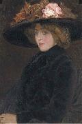 Leo Gestel Portrait of an elegant lady with a hat china oil painting artist